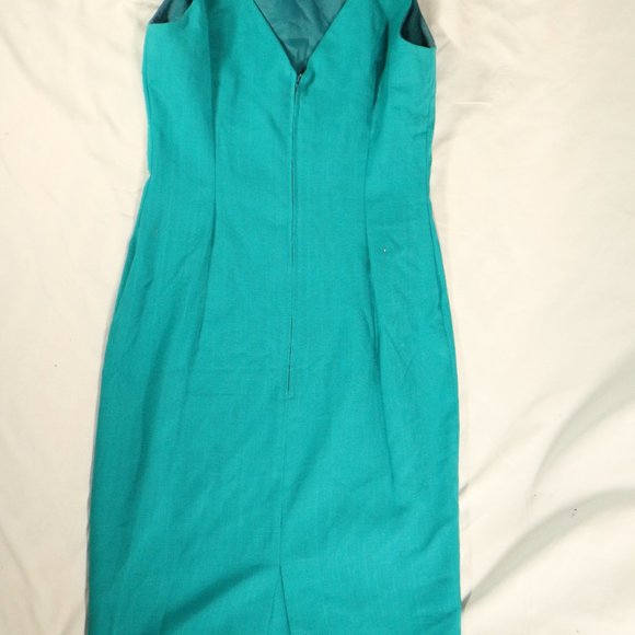 KARIN STEVENS Sleeveless Green Dress Sz 8 US - Picture 7 of 12